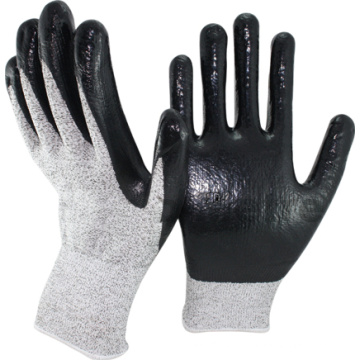 NMSAFETY nitrile trempé gants résistant aux coupures EN 388 4344